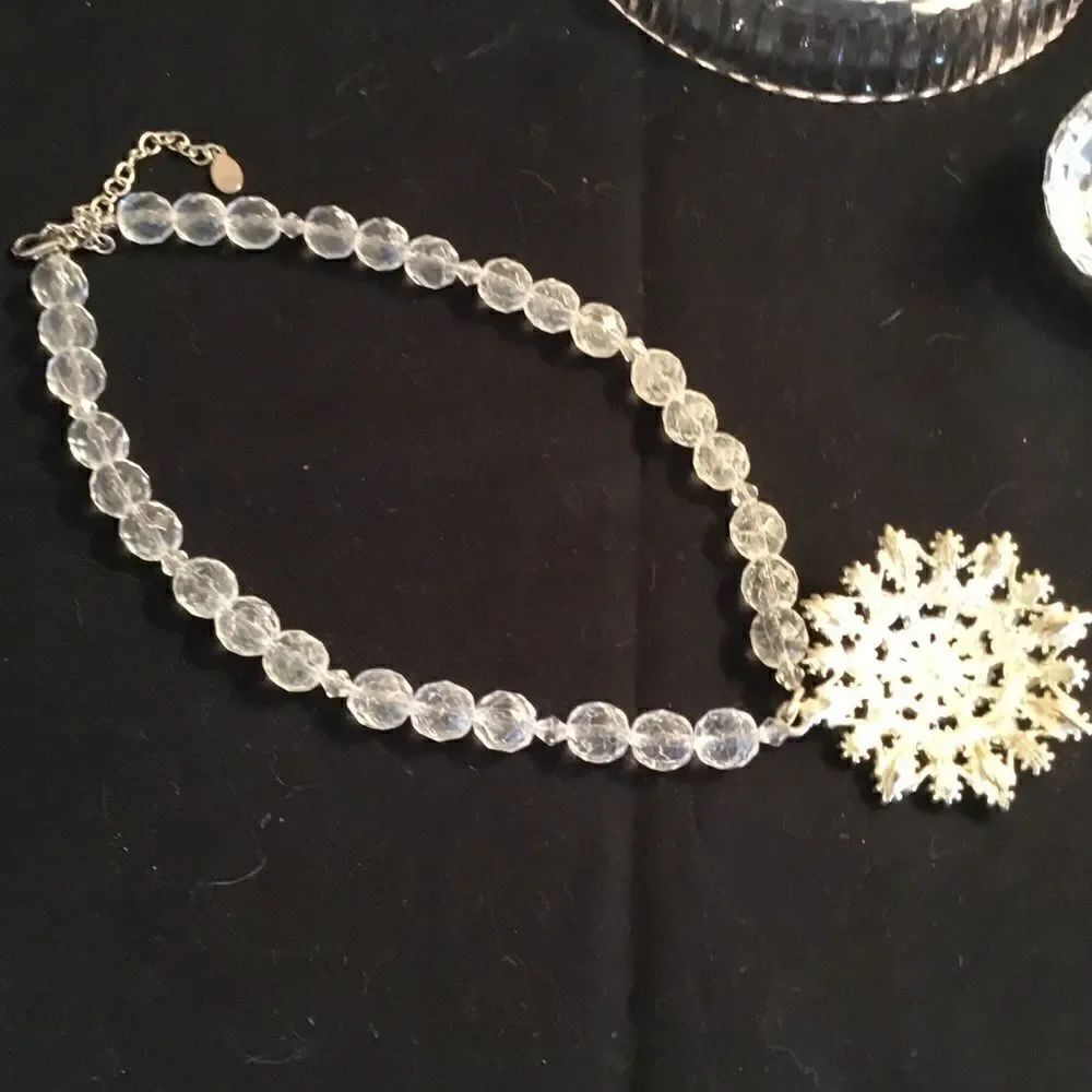 Robert Rose Branc Gorgeous Clear Faceted Faux Crystal Bead Necklace